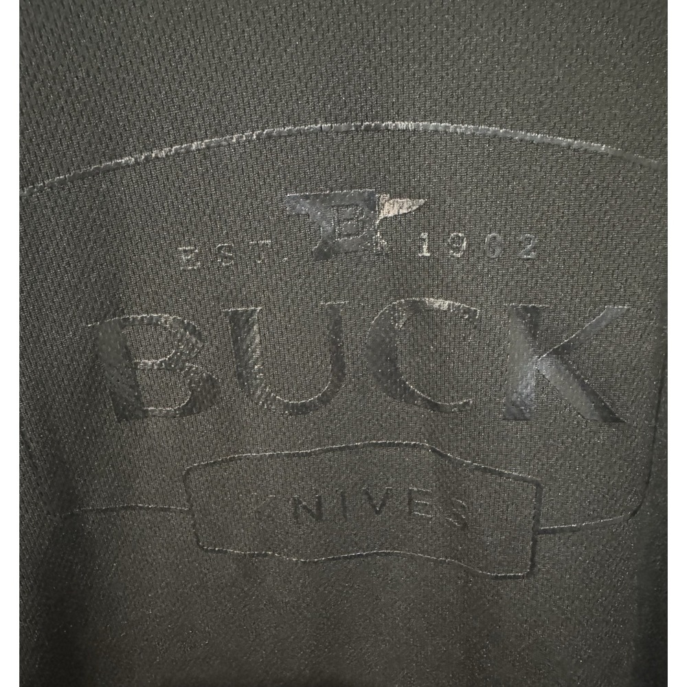 BUCK KNIVES Men's Black Long Sleeve T Shirt Pullover XL Black Lettering Logo - Picture 3 of 4